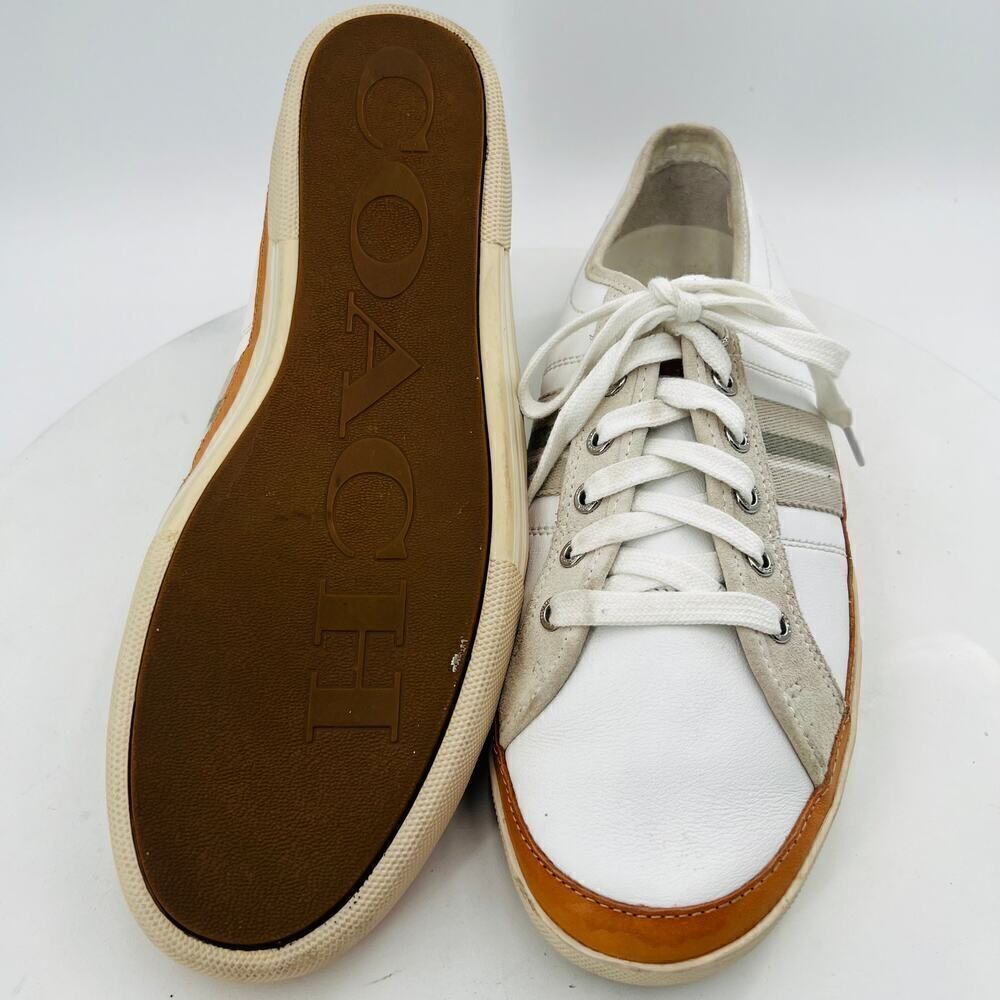 Coach Brad Women's Fashion Sneakers Lace Up White Leather Shoes Size 13M - Picture 12 of 13
